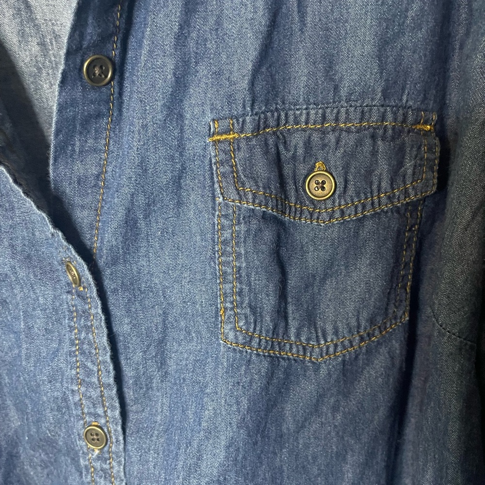 Faded Glory Dark Blue Chambray top women’s 2x 18 - 20 - Picture 3 of 3
